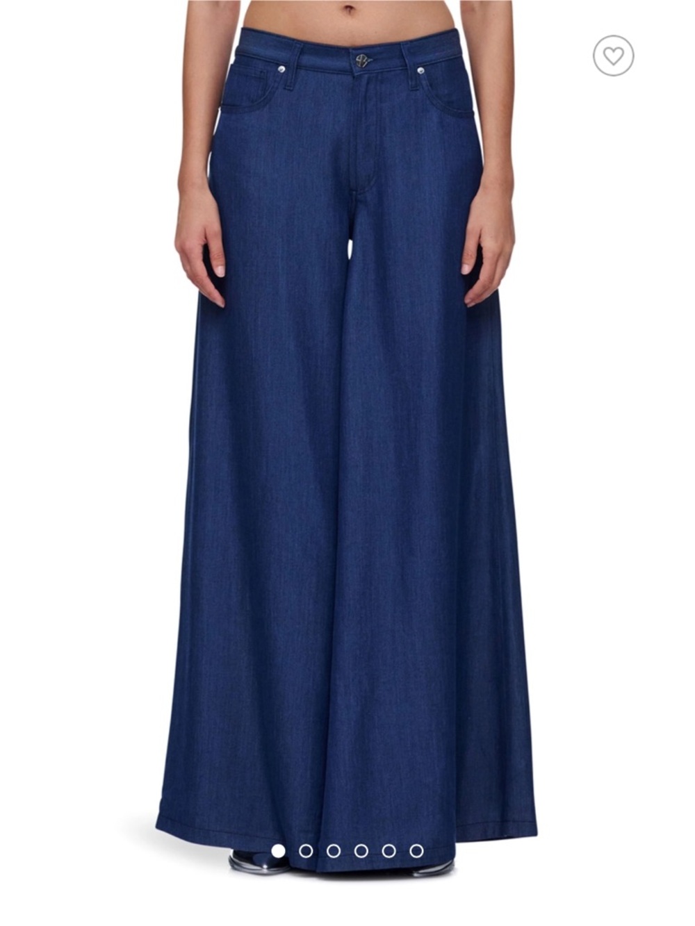 VIAVIA Uber Wide Leg Jeans Blue Cupro Luxury Low Rise Palazzo Italian Pants - Picture 3 of 16